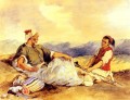 Two Moroccans Seated In The Countryside Romantic Eugene Delacroix